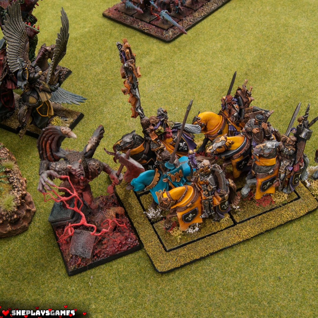 After seeing the chance to tip the victory to the side of Bretonnia, Sir Tristan gave a bold order to charge the general of the Chaos forces - Daemon Prince.